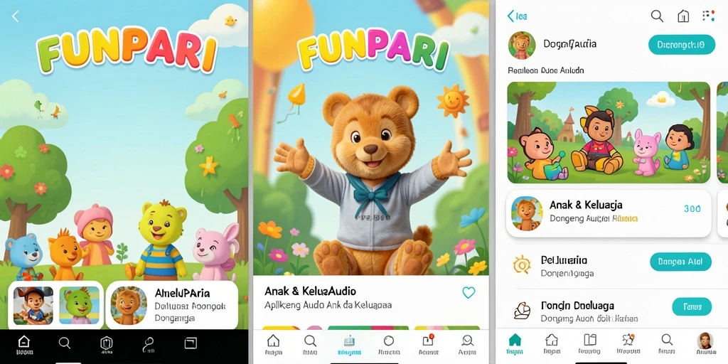 Antarmuka FUNPARI yang menarik dan ramah anak.