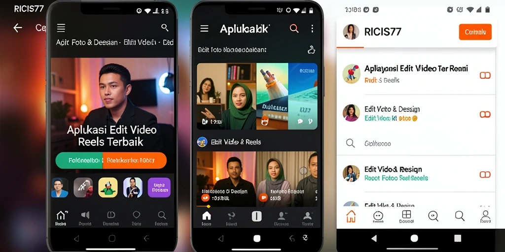 Antarmuka RICIS77 menampilkan fitur Edit Video Reels yang efisien.