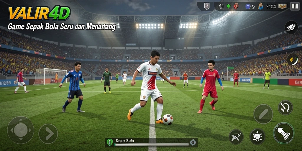 Tampilan antarmuka VALIR4D yang menakjubkan saat bermain sepak bola.